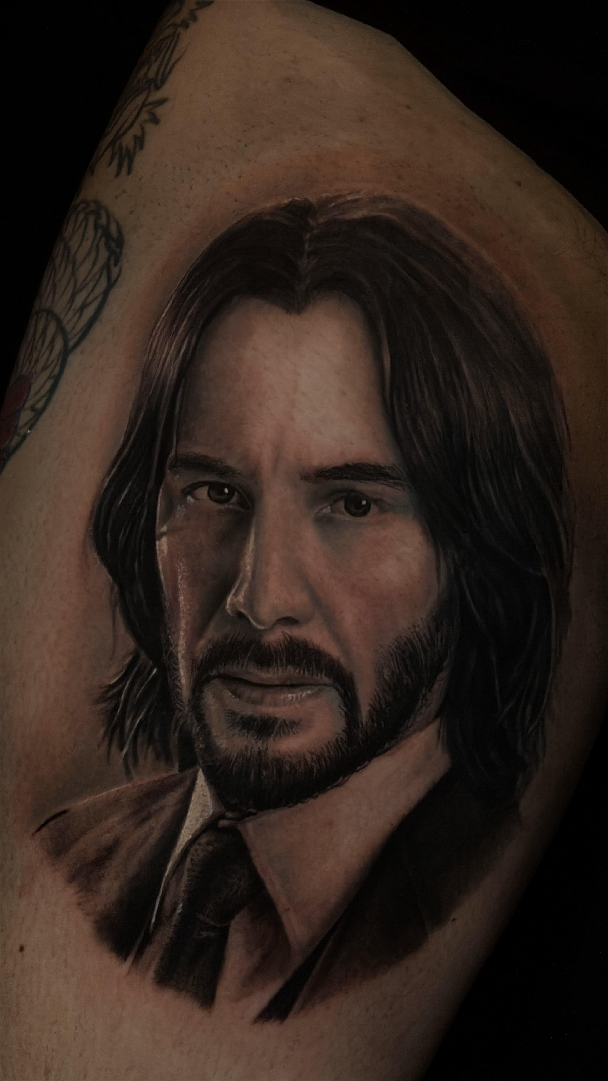 Realistic Portrait Tattoo – John Wick